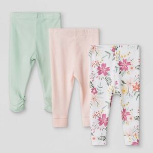 NEW Cloud Island Baby Girls' 3 Pack Meadow Pull-On Pants 6-9 Months NWT